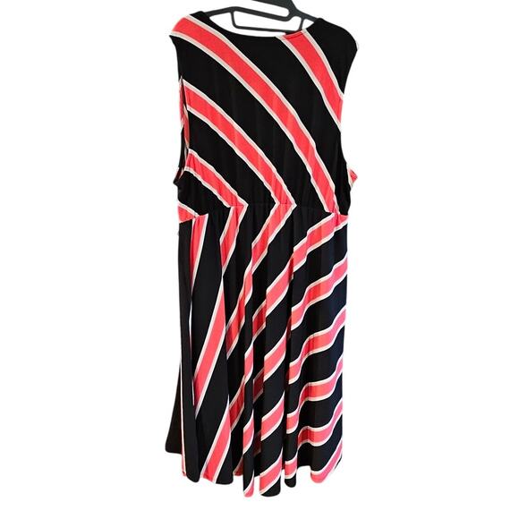 Torrid Black Red Striped Surplice Faux Wrap Hi-Low Sleeveless Dress Plus Size 3X - Picture 3 of 8